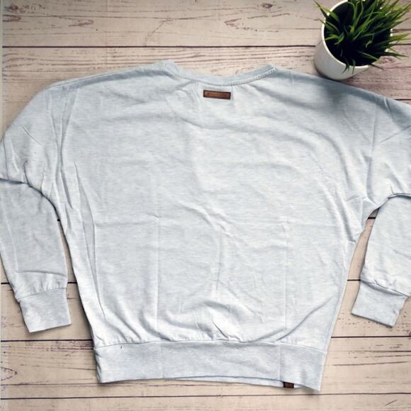 NWT NAKETANO Analbella Dropped Shoulder Sweatshirt Light Blue XL - Picture 6 of 7